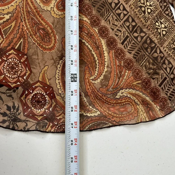 90s Y2K Vtg Talent Top 1XL Paisley Boho Fairy Grunge Whimsigoth Sheer V neck - Picture 12 of 12